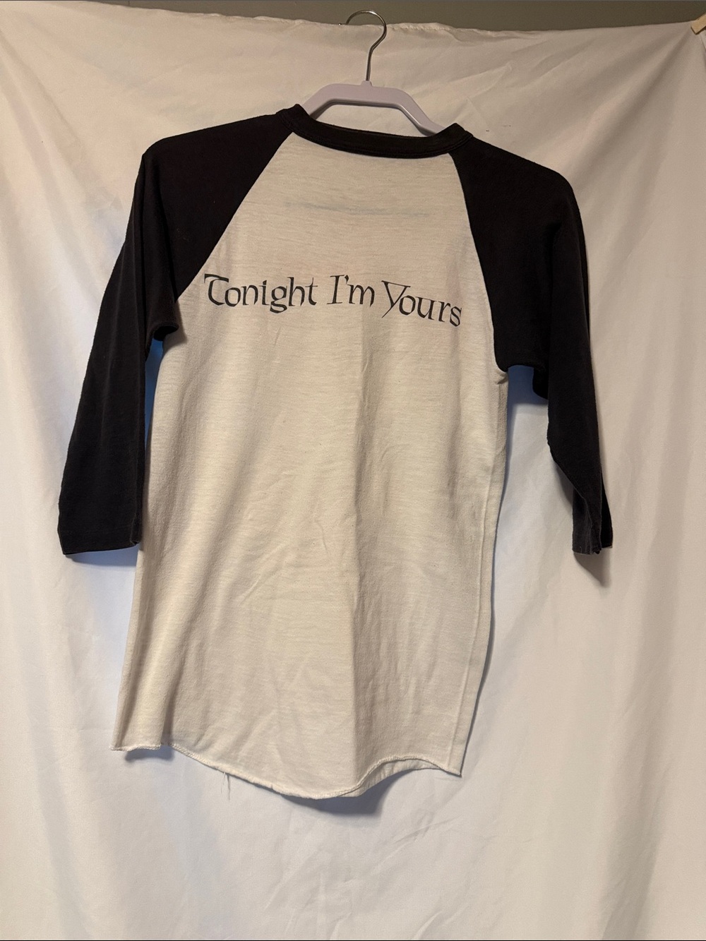 Tonight I'm Yours Women's Black & White Raglan Long Sleeve Tee